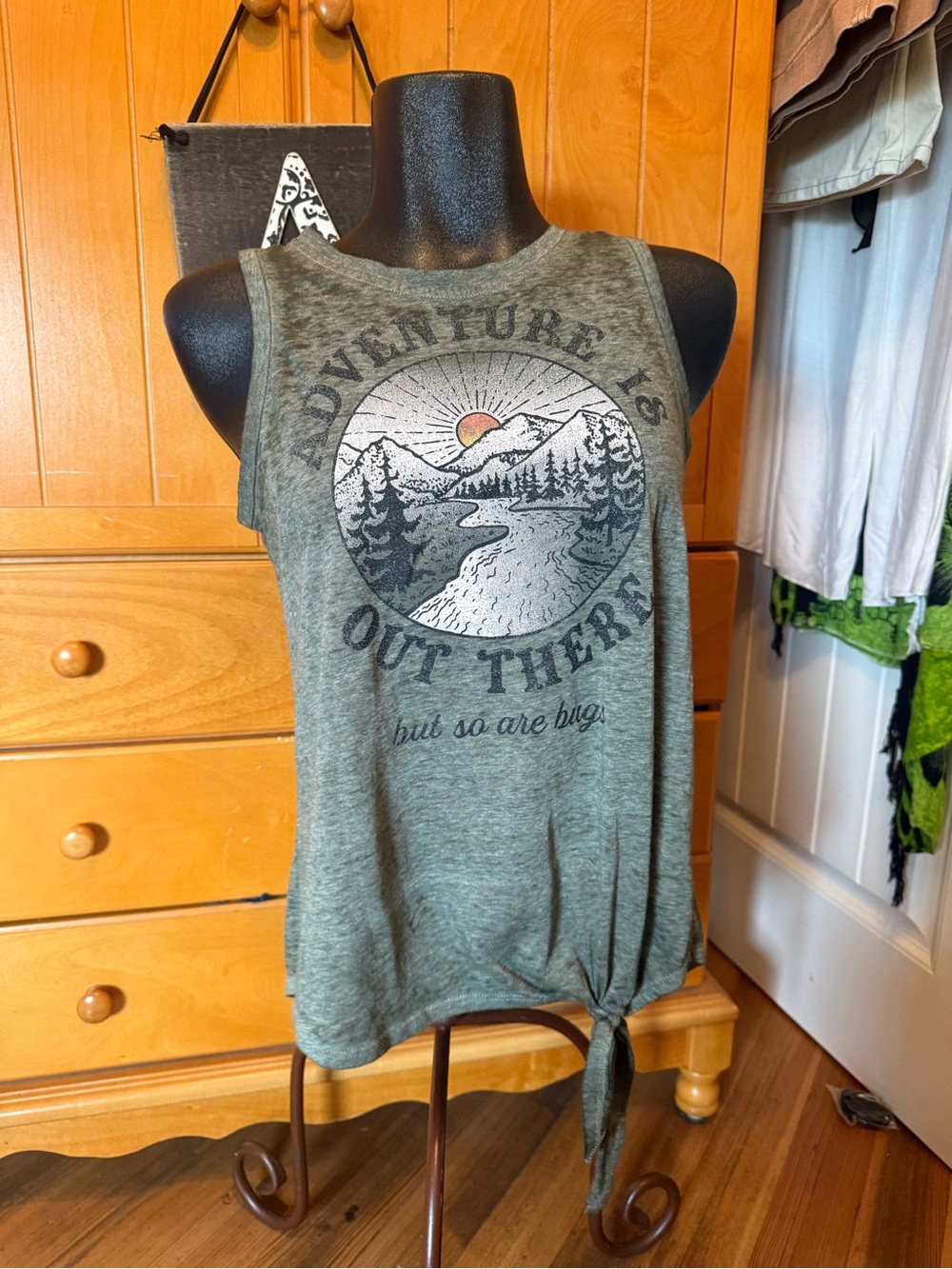 Maurices Adventure Graphic Tie-Front Tank Top – Size S